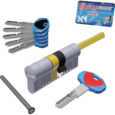 CILINDRO SAGOMATO EVO K1 3100Q POMOLO SECUREMME  OTT.NICH.SATIN CHIAVI 5 MM 65 30+35