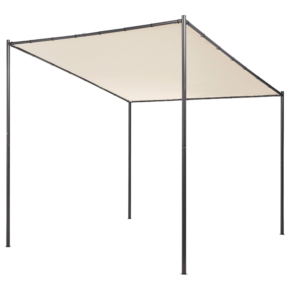 Pergola Beige Poliestere Acciaio 282 x 294 cm Tessuto Ombra Struttura in metallo Padiglione da giardino