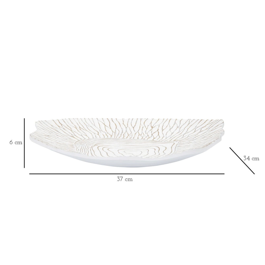 Vassoio VKH691, Bianco, Poliresina, 37x34x6 cm
