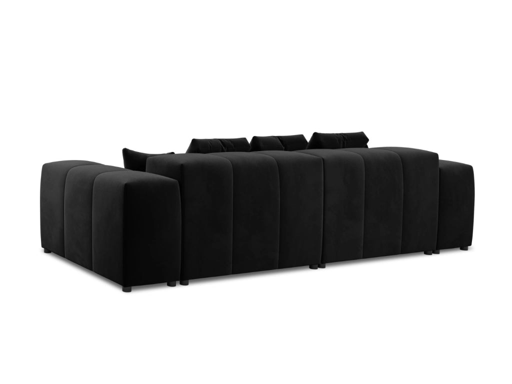 Cosmopolitan Design - Divano modulare "Rome" 3 posti in velluto nero 