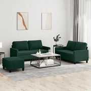 Set di Divani 3 pz con Cuscini Verde scuro in Velluto