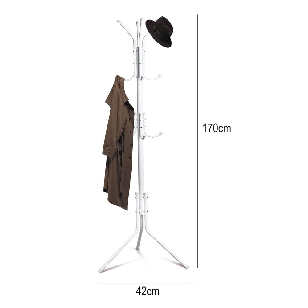 Trade Shop - Appendiabiti Indipendente Con 12 Ganci Multiuso Per Ombrelli Borse Giacche 170 X 42 Cm -