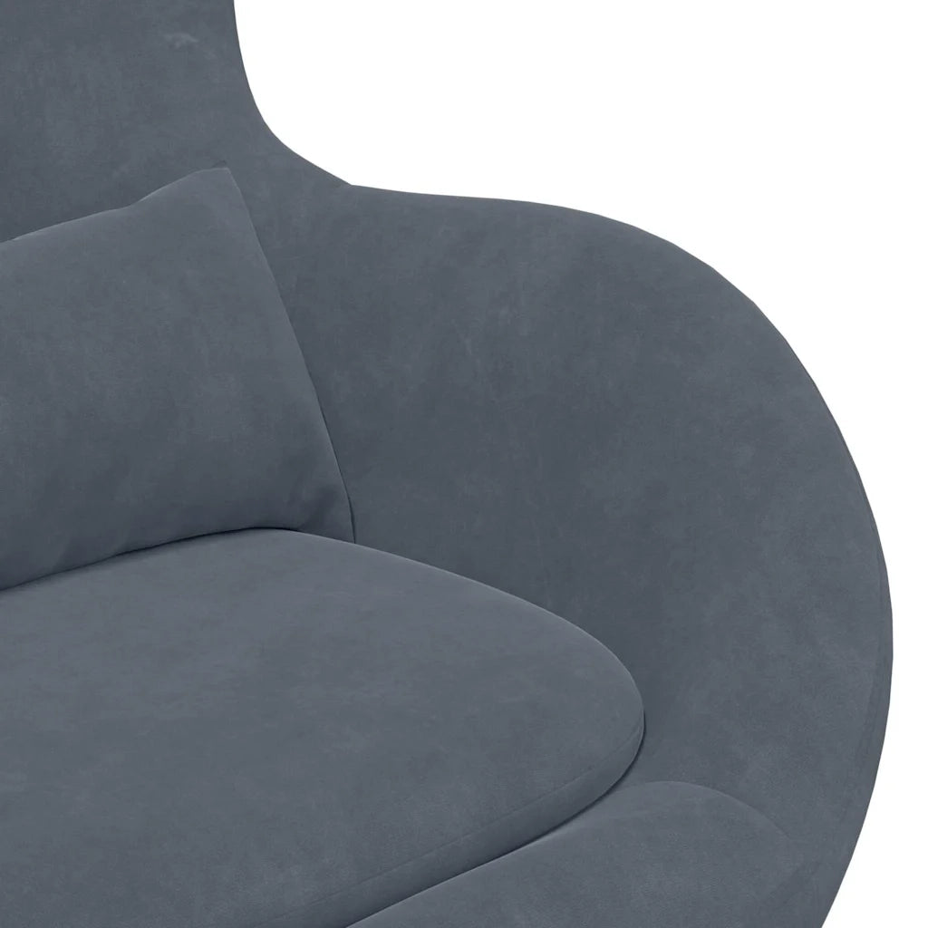 Divano Sedia-Poltrona uovo Grigio scuro 63 x 73 x 90 cm Velluto
