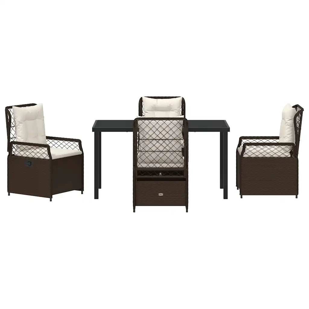 Set da Pranzo per Giardino 5 pcs Marrone polyrattan 3380990