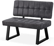 Banca per soggiorno con schienale - Bancareclinata - Cucina in stile industriale moderno - 100 cm - Nero