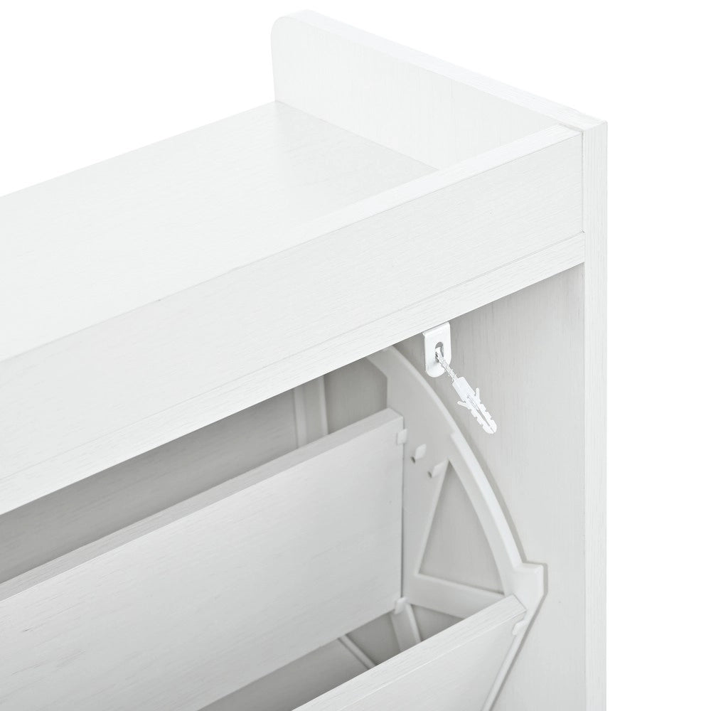 Scarpiera con 4 Ante Ribaltabili e Ripiano ¨C MINIMAL ¨C Bianca, Salvaspazio, Ingresso
