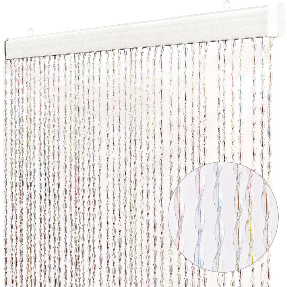 Tenda Antimosche Filo Intrecciato Gomma PVC Moschiera Finestra Porta Ingresso Multicolore - 100x220 Cm