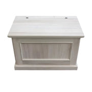 Cassapanca arte povera con ruote in legno grezza l.78 p.47 h.51 (2133) - Mobili 2G