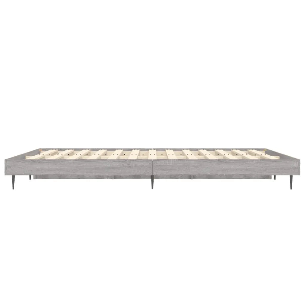 Letto matrimoniale | Letto per adulti | Giroletto Grigio Sonoma 140x190 cm in Legno Multistrato