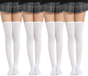 Calze per donna/ragazza 4 paia - calze bianche - calze a compression - calze per gambe - calze in cotone/poliester - calze per gambe - calze a compression