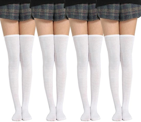 Calze per donna/ragazza 4 paia - calze bianche - calze a compression - calze per gambe - calze in cotone/poliester - calze per gambe - calze a compression