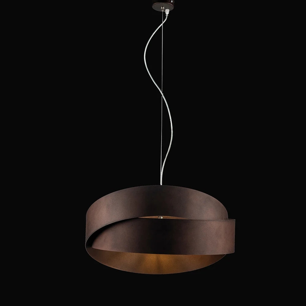 Sospensione Astro 2 Luci Marrone e Nero LuceArt Classic