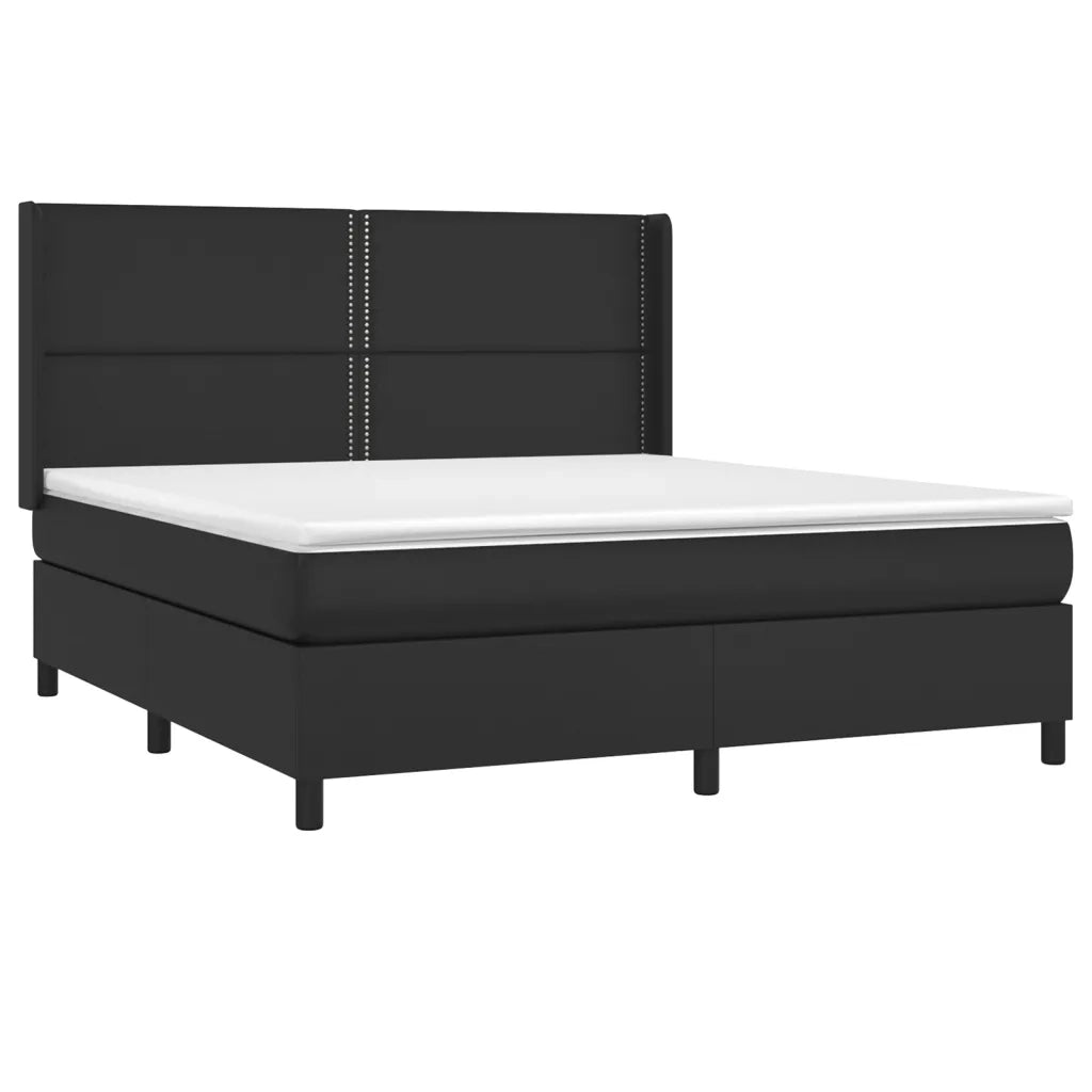 Giroletto a Molle con Materasso Nero 180x200 cm in Similpellecod mxl 122623