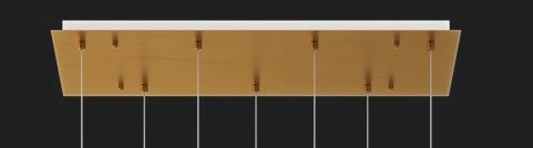 SOSP. OTTONE SAT. 7 LUCI RETTANGOLARE VETRI (4 PICCOLI+3 MEDI) TUTTI BRONZO 1193OS-S7 RMIX-BR