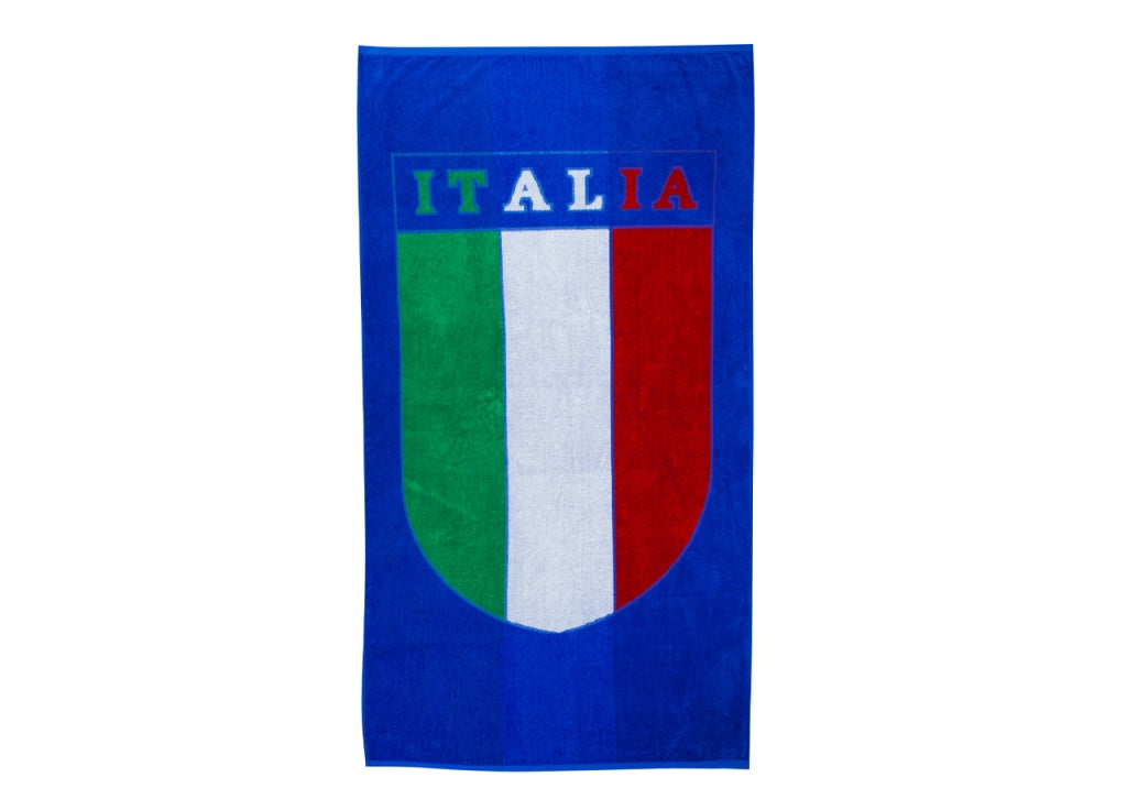 Telo Mare Jacquard In Spugna Asciugamano Da Spiaggia Disegno Italia Scudetto