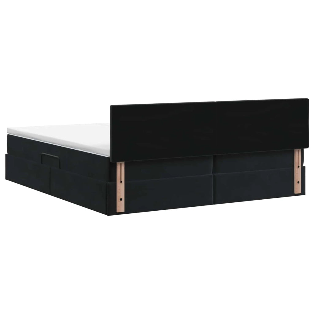 Letto con contenitore LED e materasso Nero 200 x 200 cm Velluto 3459404