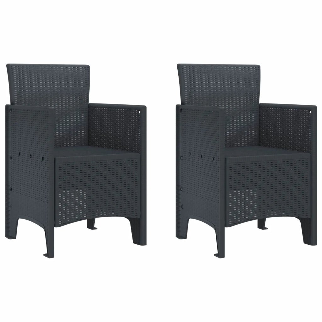 Sedia da Giardino 2 pz | Sedie da Esterno Antracite 53 x 49 x 85 cm Polipropilene