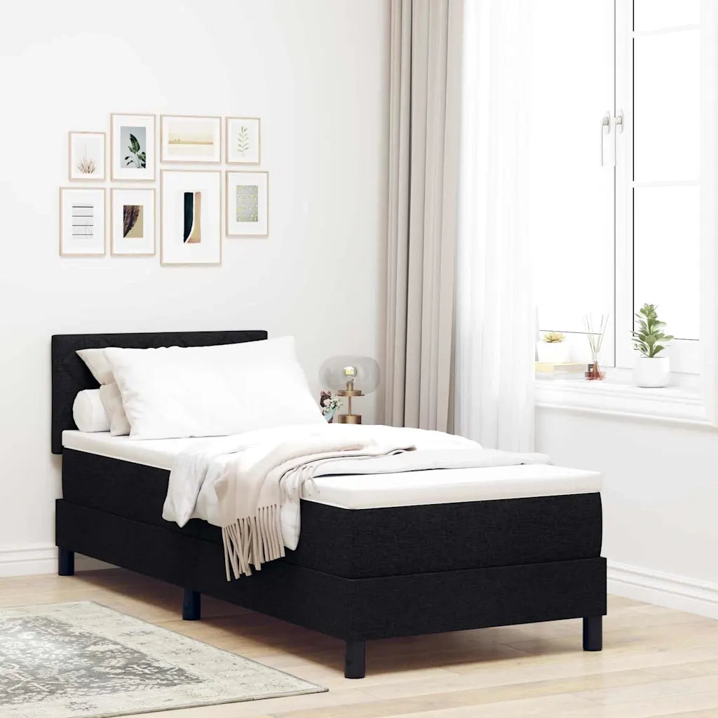 Letto a molle con materasso con led Nero 80 x 200 cm Tessuto 3342242