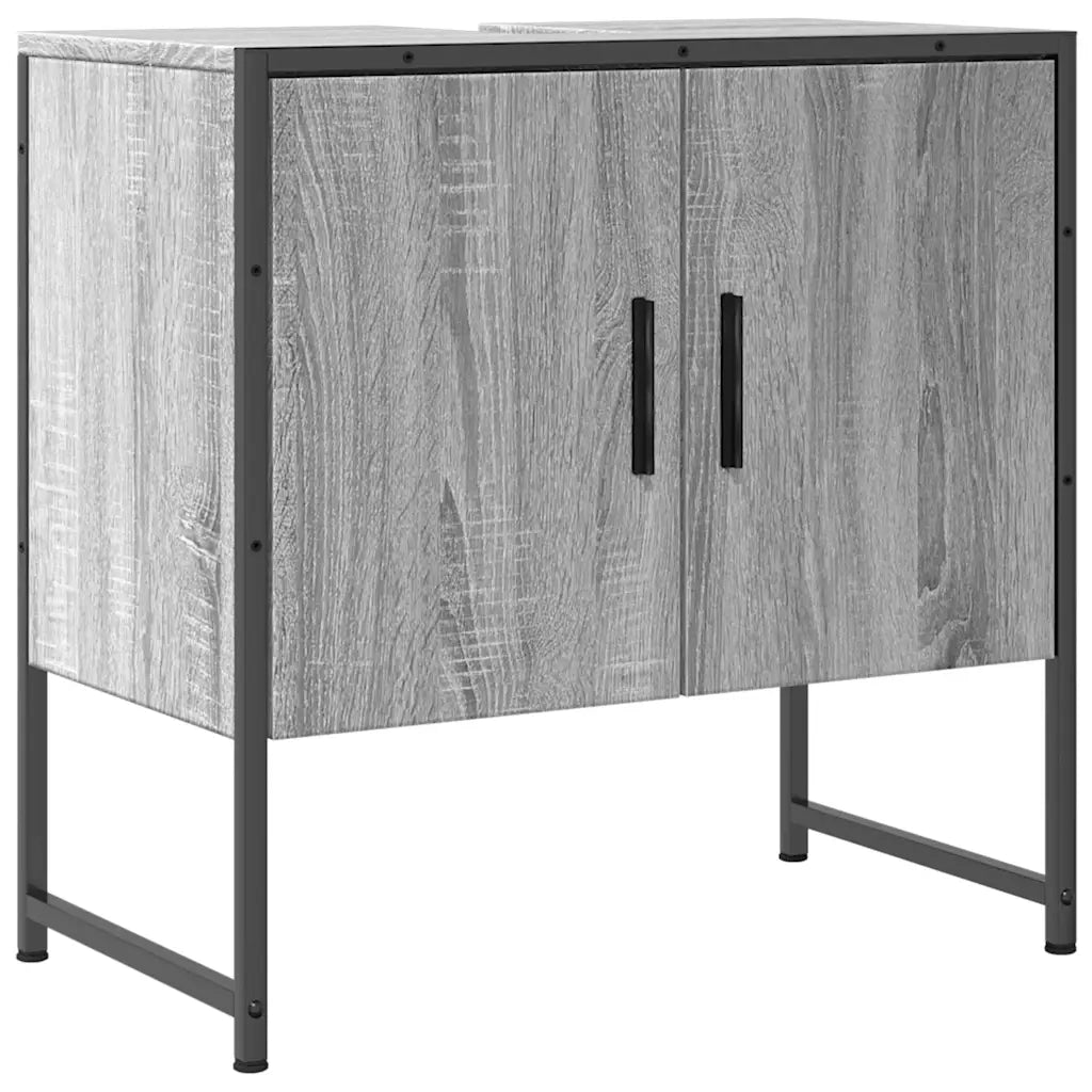 Mobile Lavabo Bagno-Armadietto da bagno Grigio Sonoma 60x33x60 cm Legno Multistrato