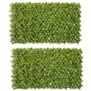 Siepe Artificiale 100x200 cm in Bosso - 2 Pezzi con Steccato Estensibile
