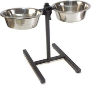 Stazione Alimentare per Cani - Ciotola per Cani in Acciaio Inossidabile Regolabile in Altezza con 2 Ciotole - Pieghe Antiscivolo