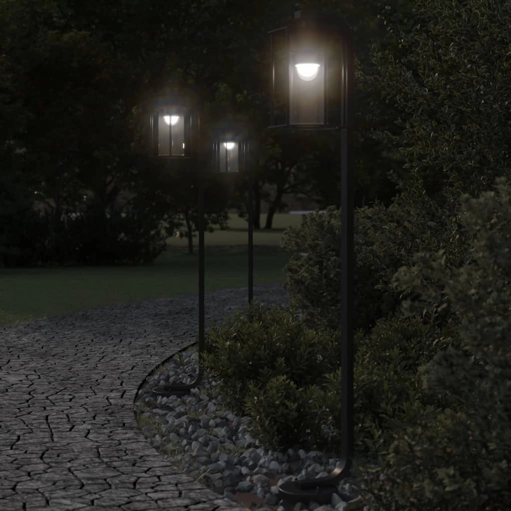 Lampade da terra per esterni 3 pezzi 100 cm acciaio inox nero 02_0042544