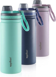 Fiasco termico in acciaio inossidabile, fiasco da bibita, fiasco isolante, fiasco sportivo, fiasco da acqua 530 ml, 750 ml, per palestra, fitness, outdoor con coperchio sportivo (Verde acqua chiaro, 530 ml)