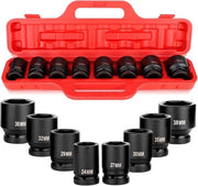 Set di Chiave a Stella per Impatto a 8 pezzi - Impatto Hex Star Socket Set - Alto Rendimento Duraturo Cromo Vanadio Acciaio - 24-38mm - Riparazione di Veicoli e Macchine.