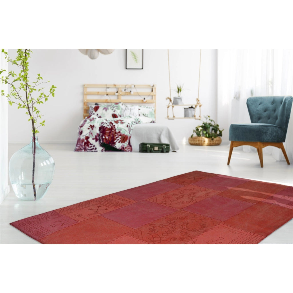 Tappeto Lyrical 200 Patchwork in Cotone Blu e Grigio