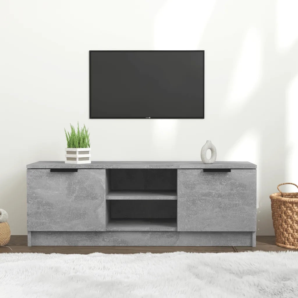 Mobile Porta TV-Credenza per TV Grigio Cemento 102x35x36,5 cm Legno Multistrato