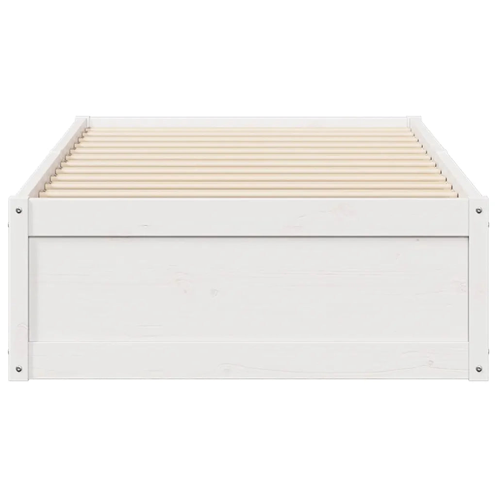 Letto senza Materasso Bianco 90x200 cm Legno Massello di Pino