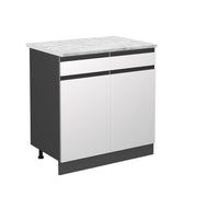 Vicco Mobiletto base per cucina Bianco 80 cm PL Marmo