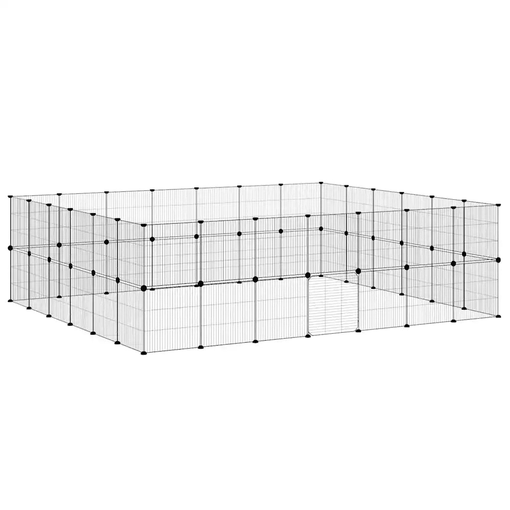 Gabbia per Animali 52 Pannelli con Porta Nero 35x35 cm Acciaio 3114047