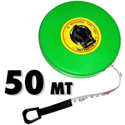 Trade Shop - Cinta 50 Mt Rotella Metrica Rullina Metro A Nastro Fettuccia Avvolgibile Bobina -