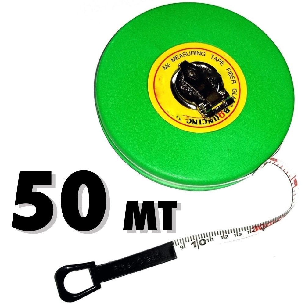 Trade Shop - Cinta 50 Mt Rotella Metrica Rullina Metro A Nastro Fettuccia Avvolgibile Bobina -