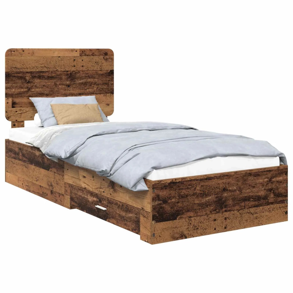 Struttura del letto con testiera Legno vecchio 100 x 200 cm 3412826