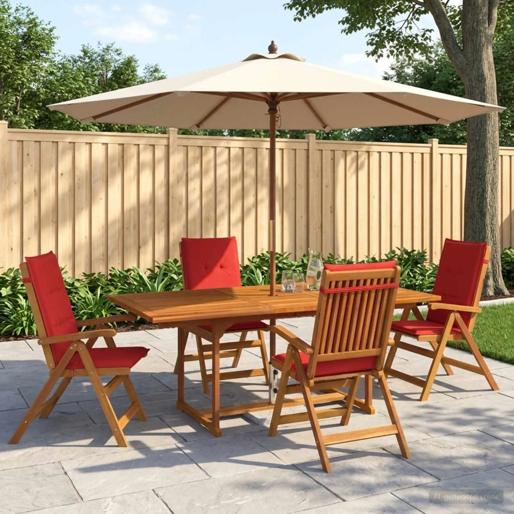 Set da pranzo da giardino 5 pezzi Naturale 3434522