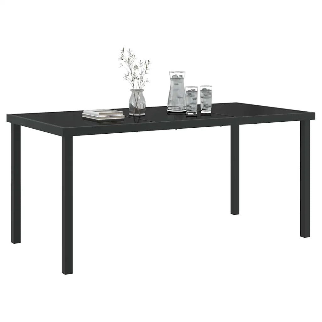 Tavolo da Giardino Nero 160 x 80 x 73 cm Metallo 42010314