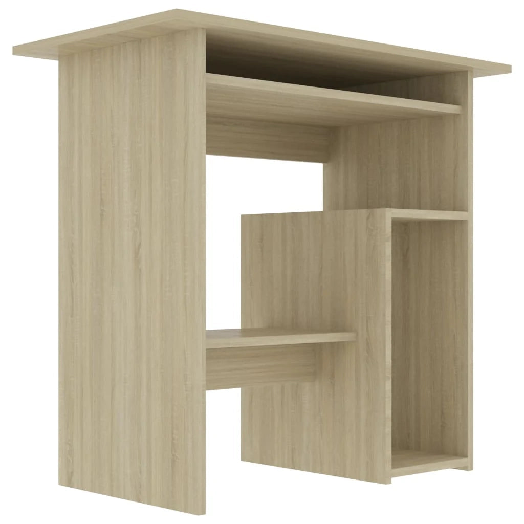 Scrivania tavolo postazione di lavoro mobile per computer studio rovere Sonoma 80 x 45 x 74 cm legno ingegnerizzato marrone 02_0023660