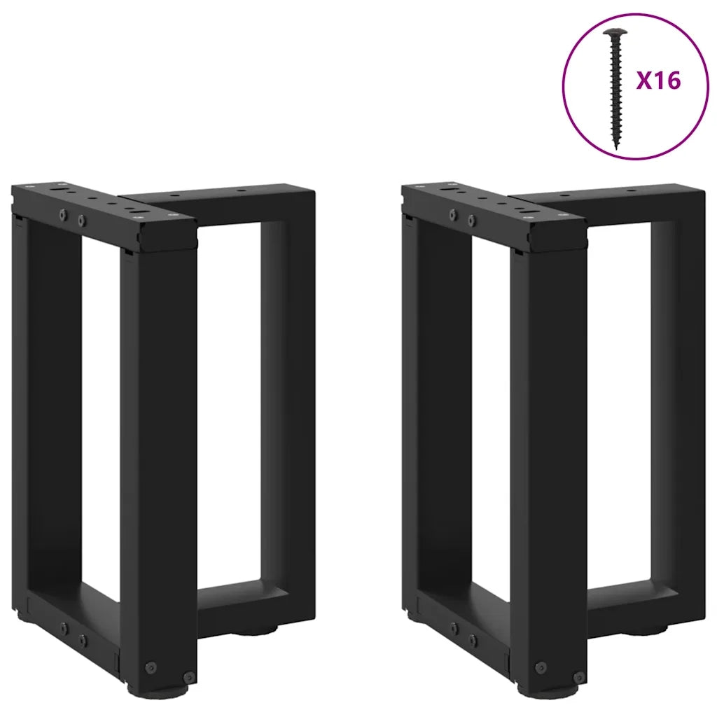 vidaXL Gambe per Tavolino da Caffè a Forma di T 2 pz Nere 38x25x(42-43) cm Acciaio