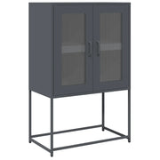 Credenza | Madia | Buffet da pranzo | Armadio da pranzo Antracite 68x39x107 cm Acciaio