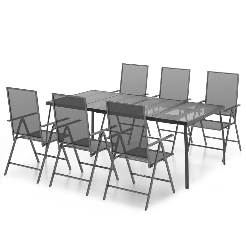 Set da Pranzo da Giardino 7 pz in Acciaio Antracitecod mxl 76746
