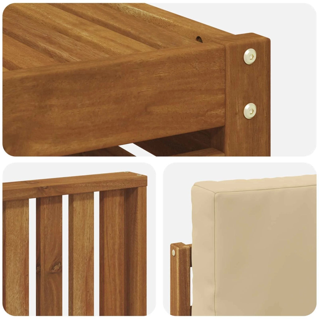 Set di divani da esterno con cuscino 8 pcs Naturale e Beige 3374528