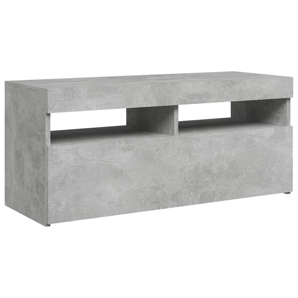 Mobile TV multimediale mensola TV credenza mobile TV per sala da pranzo soggiorno camera da letto con luci LED 90 x 35 x 40 cm grigio 02_0026624