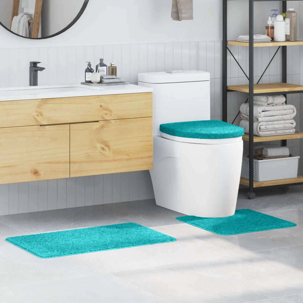 Set di tappetini antiscivolo per il bagno 3 pcs Turchese PP 4019870