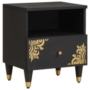 Set di 2 Comodini | Armadio da Notte | Mobiletto da notte con cassetto Nero 40 x 33 x 46 cm