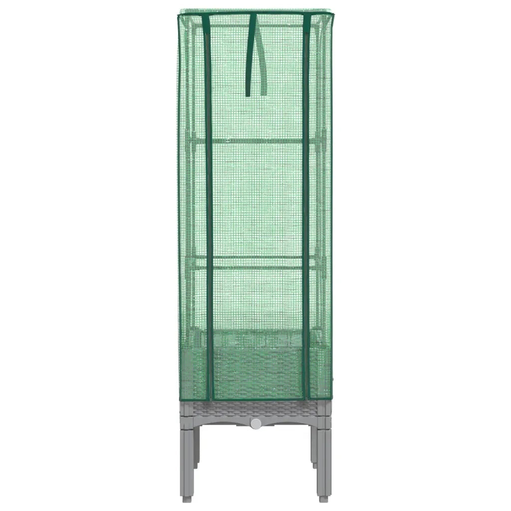 Letto Rialzato con Copertura Serra Effetto Rattan 40x40x140 cm
