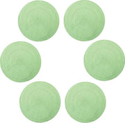 Set di tappeti da tavola intrecciati da 6 - tappeti da tavola lavabili - tappeti da tavola antiscivolo rotondi - stile europeo - tappeti da tavola a mano - Ramie - 38 cm - verde Tappeti da tavola intrecciati rotondi