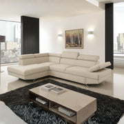 Divano angolare sinistro Julie Barrel con letto estraibile beige 297x206x79