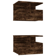 Set di 2 Comodini | Armadio da Notte | Mobiletto da notte Pensili Rovere Fumo 40x31x27 cm Legno Multistrato